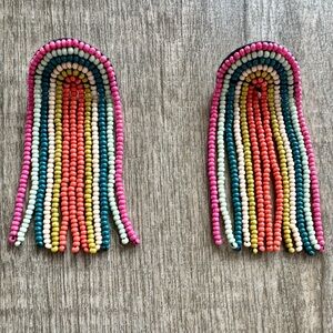 INK+ALLOY Seed Bead Earrings + Rainbow Beaded Fringe